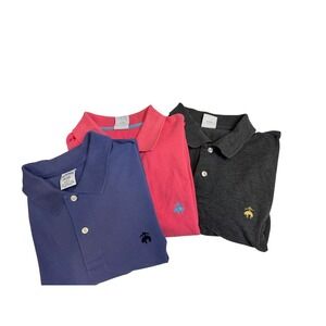 Brooks Brothers Mens Slim Fit Performance Polo Bundle 3 Pack Supima Cotton L